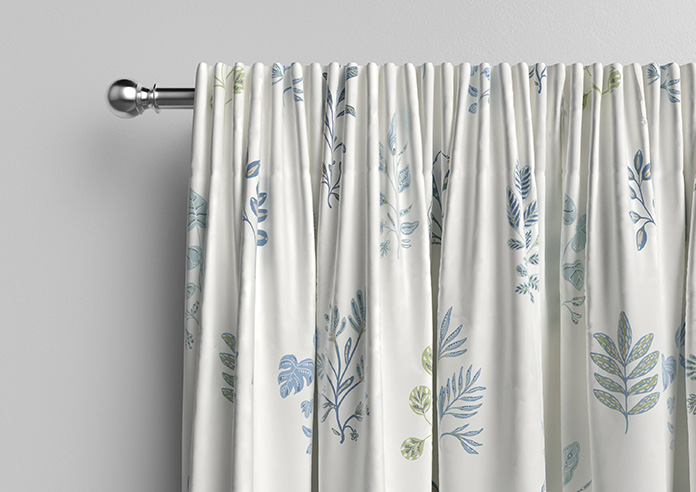 Botanical Velvet, River Blue - Made to Measure Curtains - Image 10